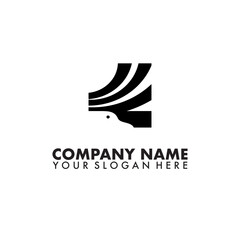 Geometric bird Logo on white background