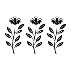 flower, vector, nature, leaf, floral, plant, art, design, summer, blossom, decoration, flora, element, leaves,  Flowers Vector, Editable Flower Vector, Line art, floral, graphic, Horizontal Floral Div