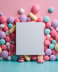 Vibrant and colorful candy display featuring assorted sweets pastel treats playful confectionery art bright decoration and festive dessert presentation for celebrations