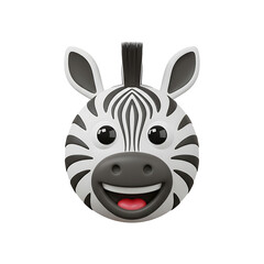 Zebra emoji with a big smile on a white background.