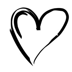 Isolated transparent hand drawn heart line art banner background