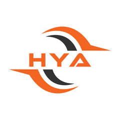 HYA letter design. HYA letter technology logo design. HYA Monogram logo design for an entrepreneur and business.