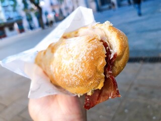 [Spain] Close up of the ham sandwich (Barcelona)