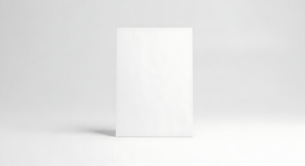Minimalist White Rectangular Object Casting Subtle Shadows on a Clean Background