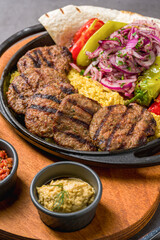 Turkish meatball traditional kofte. Spicy meatballs Kebab or Kebap