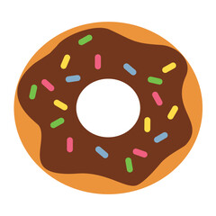 Donut Cartoon Illustration, Fresh tasty donuts, Doughnut With Sprinkles