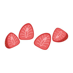 Sliced Strawberries fresh fruit illustration