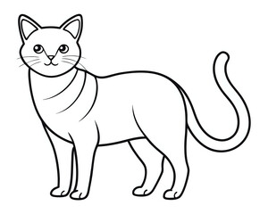 Obraz premium cat, illustration outline isolated on white background