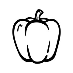 Bell pepper doodle vector icon