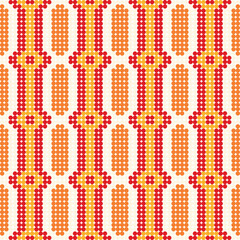 Geometric vector seamless patterns set with colorful dots backdrop for square digital art decoration