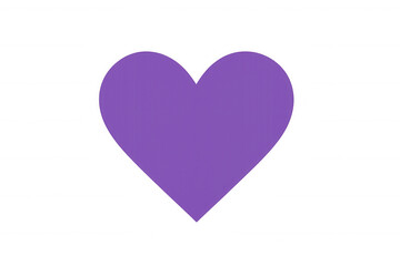 Purple heart symbol, representing love, romance, care, passion, emotion, isolated on transparent background