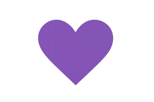 Purple heart symbol, representing love, romance, care, passion, emotion, isolated on transparent background