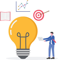 Digital transformation, cloud computing, technology integration concept with character.
