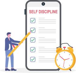 Self control to complete work or achieve business goals,
