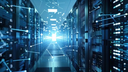 Big data cloud computing data center background