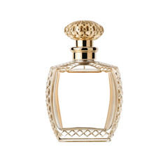 Elegant perfume bottle with faceted design isolated on transparent background (3)