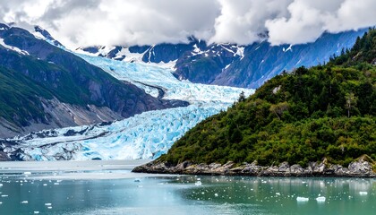 Alaskan Glacier on a Cloudy Day