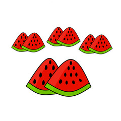 vector illustration of a triangle shaped watermelon
