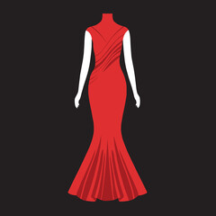 Red Dress logo design illustration