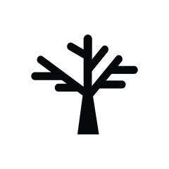 Obraz premium Minimalist black tree silhouette for nature-inspired designs and seasonal content, perfect for logos, icons, and creative projects needing a touch of organic simplicity
