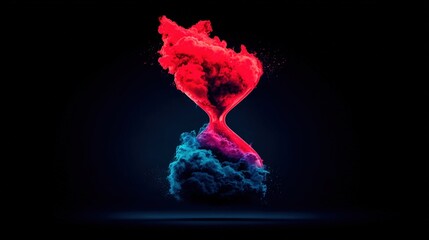 Mystical Hourglass: A captivating display of an hourglass, where time and color collide in a mesmerizing dance of form and light, crafted with an artistic flair.