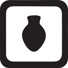 Silhouette of a clay decorative tile, perfect for interior, art, and traditional design projects.