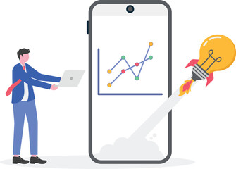 Venture capital funding, startup growth, innovation investment concept with character.

