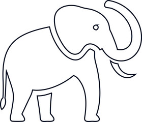 Minimal elephant outline vector, perfect for apparel, posters, and conservation campaigns.
