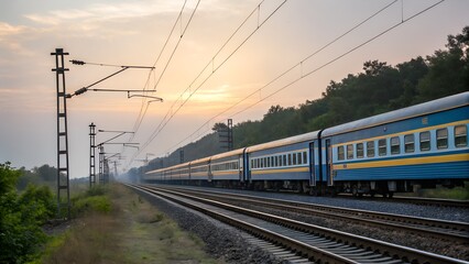Fototapeta premium train on the railway