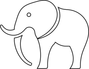 Minimalist elephant outline vector icon for modern branding and visuals.