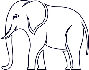 outline elephant vector icon perfect for multiple uses such as branding, labels, shirts, and ads.