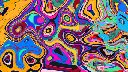 Colorful Fluid and Psychedelic Motion Graphic background, video for Summer Music