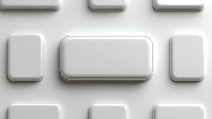 Elemen tombol mengkilap modern pada latar belakang putih