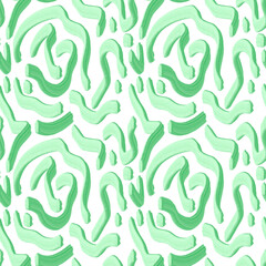 Seamless Green Abstract Squiggle Pattern