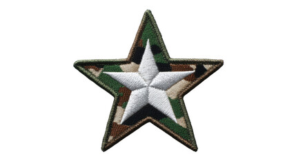 Camouflage Military Star Patch on white background