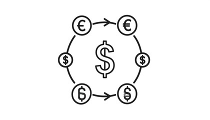 Circular currency exchange diagram