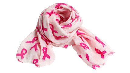 Pink Ribbon Awareness Scarf  on white background