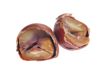 Chestnuts on a white background