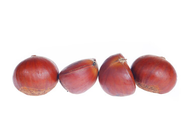 Chestnuts on a white background