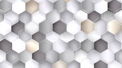 Abstract Hexagonal Pattern Background in Shades of Gray and Beige