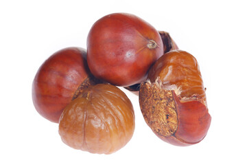 Chestnuts on a white background