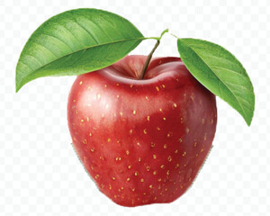 realistic 3d fresh apple with slice and green leaf in different color style isolated on transparent background