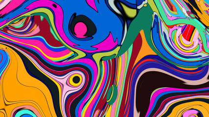Fototapeta premium Abstract Retro Pattern with Organic Shapes and Vibrant Colors Perfect for Backgrounds Wallpapers and Creative Design Projects Illustration 