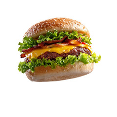 Flying Burger on a Transparent isolated on with white background(3)