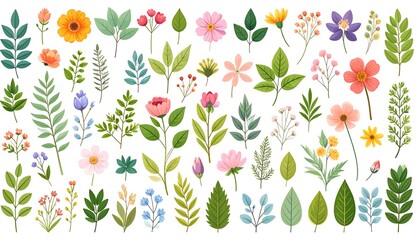 Colorful floral illustrations