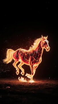Seamless Chinese New Year Horse Pattern Loopable Background. Ideal for presentations, text overlays, and festive video projects requiring a loop.