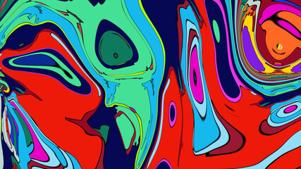 Colorful abstract psychedelic liquid and fluid background pattern
