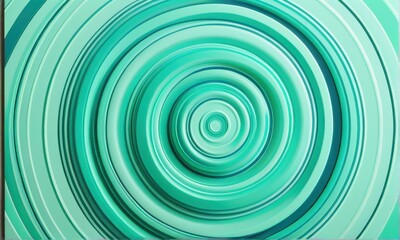 Circular Abstract Design with Teal Concentric Rings and Shadows on a Flat Surface