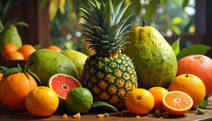 Colorful fruit arrangement