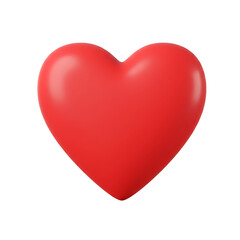 Red heart shape isolated on transparent background